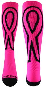Breast Cancer Huge Ribbon OTC Socks
