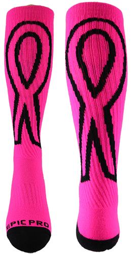 Breast Cancer Huge Ribbon Kneehigh/OTC Socks PAIR
