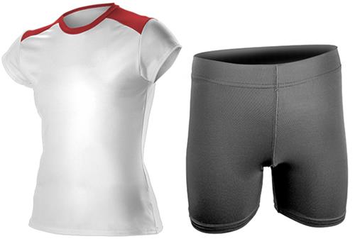 Women Grils Fitted Tee & Compression Shorts Kit