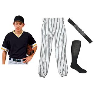 New Bike Athletic Pinstripe Baseball Pants, Gray/Black, Adult XL