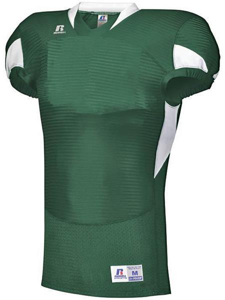 Russell S81XCM Waist Length Football Jersey - Dark Green/White, M