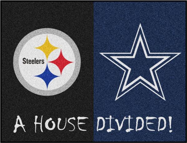 NFL - Steelers - Cowboys House Divided Rug 33.75x42.5