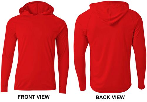 A4 Mens Cooling Performance Long Sleeve Hood Tee. Decorated in seven days or less.
