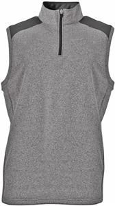 A4 Mens Tourney Sleeveless Fleece Quarter Zip Vest. Decorated in seven days or less.