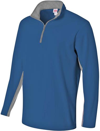 A4 Mens 1/4 Zip Color Block Fleece Jacket. Decorated in seven days or less.