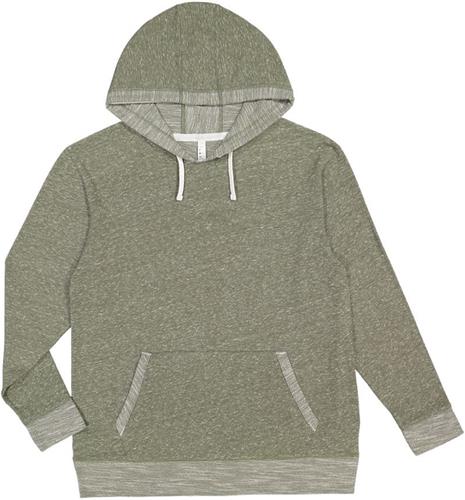 LAT Sportswear Unisex Melange French Terry Hoodie. Decorated in seven days or less.