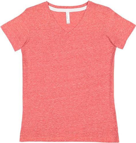 LAT Sportswear Ladies V-Neck Melange Tee. Printing is available for this item.