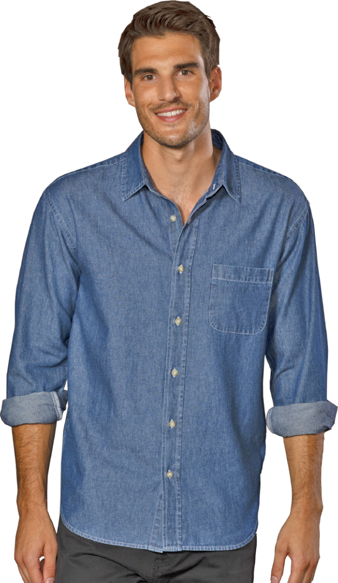 E141431 Blue Generation Mens Untucked Denim Shirt