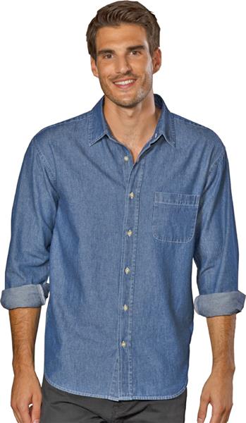 untucked denim shirt