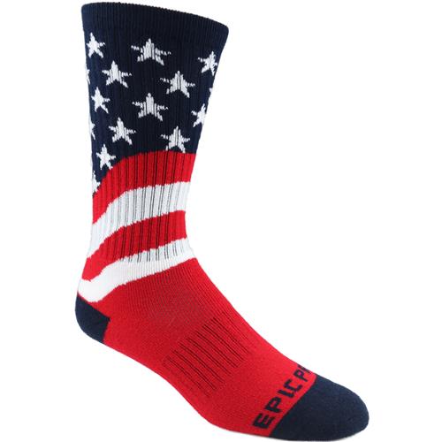 AMERICAS FLAG UNFURLED - Cute Novelty Fun Design Crew-Socks (1-Pair)