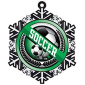 Hasty 3" Snowflake Medal 2" Wreath Mylar Soccer