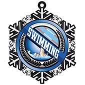 Hasty 3" Snowflake Medal 2" Wreath Mylar Swimming