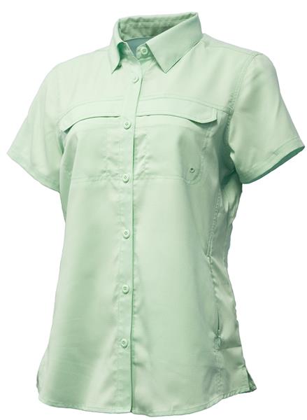 BAW Women's Short Sleeve Fishing Shirt Brown XS