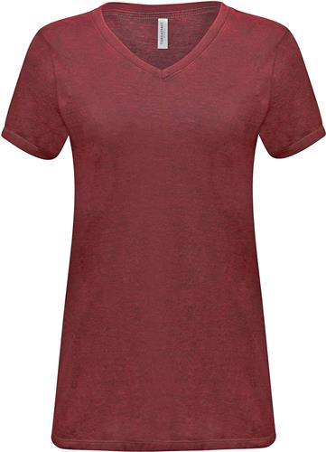 Threadfast Apparel Ladies Cross Dye V-Neck T-Shirt. Printing is available for this item.