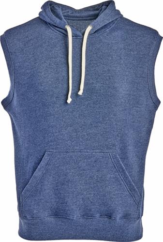 J America Adult Triblend Fleece Sleeveless Hood 8877. Decorated in seven days or less.