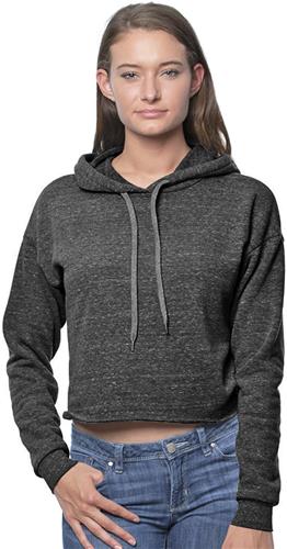 Women's eco Triblend Fleece Crop Hoodie. Decorated in seven days or less.