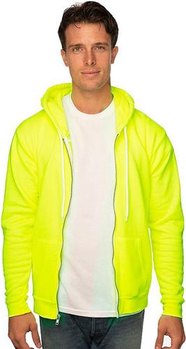 Royal Apparel Unisex Fashion Fleece Neon Zip Hoody. Decorated in seven days or less.