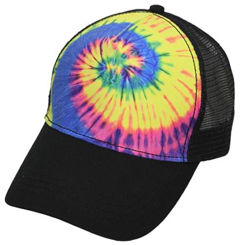 Colortone Tie-Dye Trucker Hat. Embroidery is available on this item.