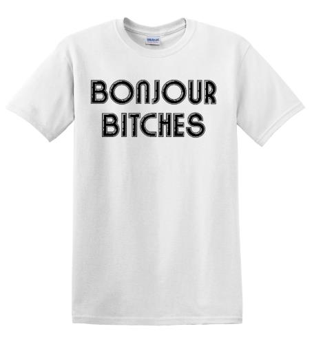 Epic Adult/Youth Bonjour Bitches Cotton Graphic T-Shirts. Free shipping.  Some exclusions apply.