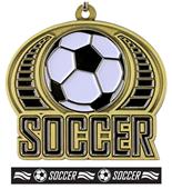 Epic 2" Sports Journey Gold Soccer Award Medal & Ribbon