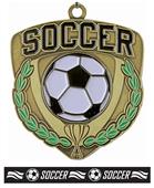 Epic 2.5" Sport Shield Gold Soccer Medal & Ribbon Epic 2.5" Sport Shield Gold Soccer Medal & Ribbon