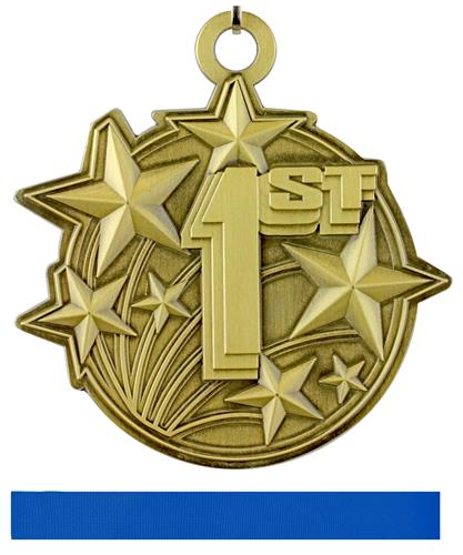 Epic 2 1/4" Shooting Star Place Award Medal & Ribbon