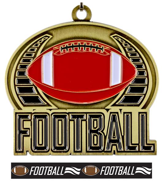 Epic 2" Journey Gold Football Award Medal & Ribbon Football Equipment