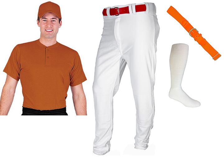 E143020 Adult Baseball Jersey Pant Sock Belt KIT