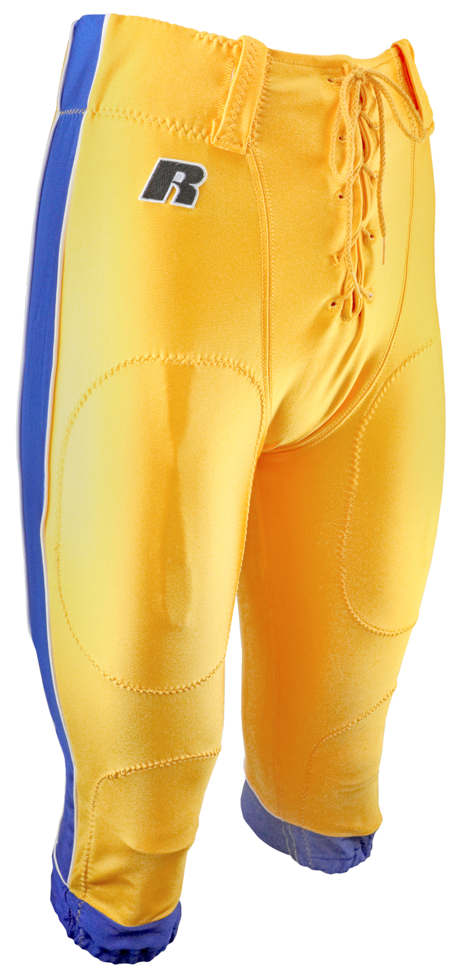 e143152-youth-26-waist-16-inseam-gold-royal-football-pants-pads