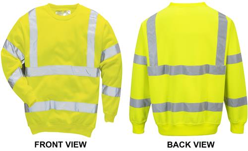 Portwest Adult Hi-Vis Sweatshirts B303. Decorated in seven days or less.