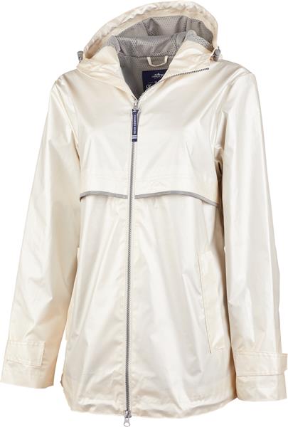 Metallic sales rain jacket