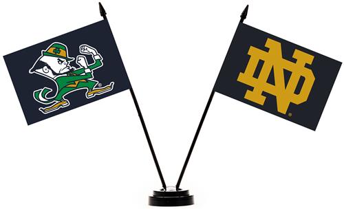 Collegiate Notre Dame 2 Flag Desk Set