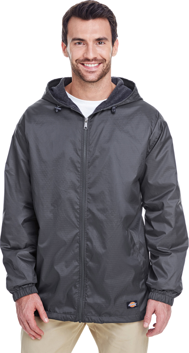 E144968 Dickies Men's Fleece-Lined Hooded Nylon Jacket
