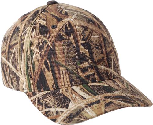 Flexfit Mossy Oak Pattern Camouflage Cap. Embroidery is available on this item.