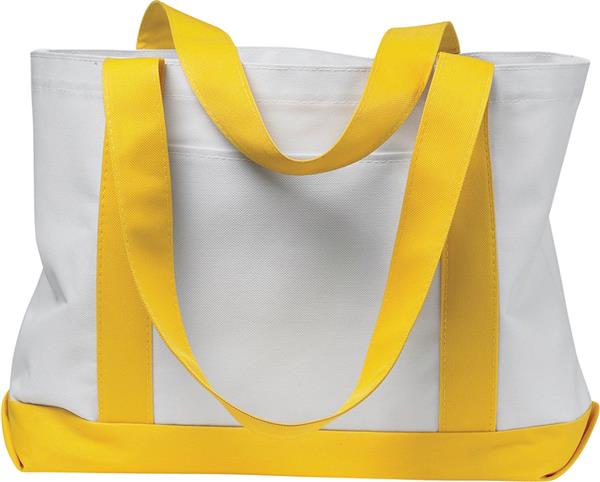 Liberty Bags P & O Cruiser Tote Bag - 600D Polyester, 19x12x4 Inches, Yellow/Black, Open Front Pocket - View #7