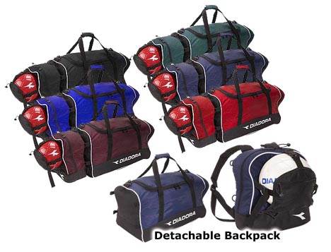 Diadora Large Team Bag w/Detachable Backpacks. Embroidery is available on this item.
