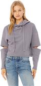 Foward Fashion Womens Cut Out Fleece Hoodie 7504