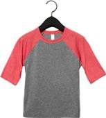 Bella+Canvas Toddler 3/4 Sleeve Baseball Tee 3200T