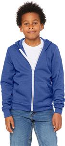 Bella+Canvas Youth Sponge Full-Zip Hoodie. Decorated in seven days or less.