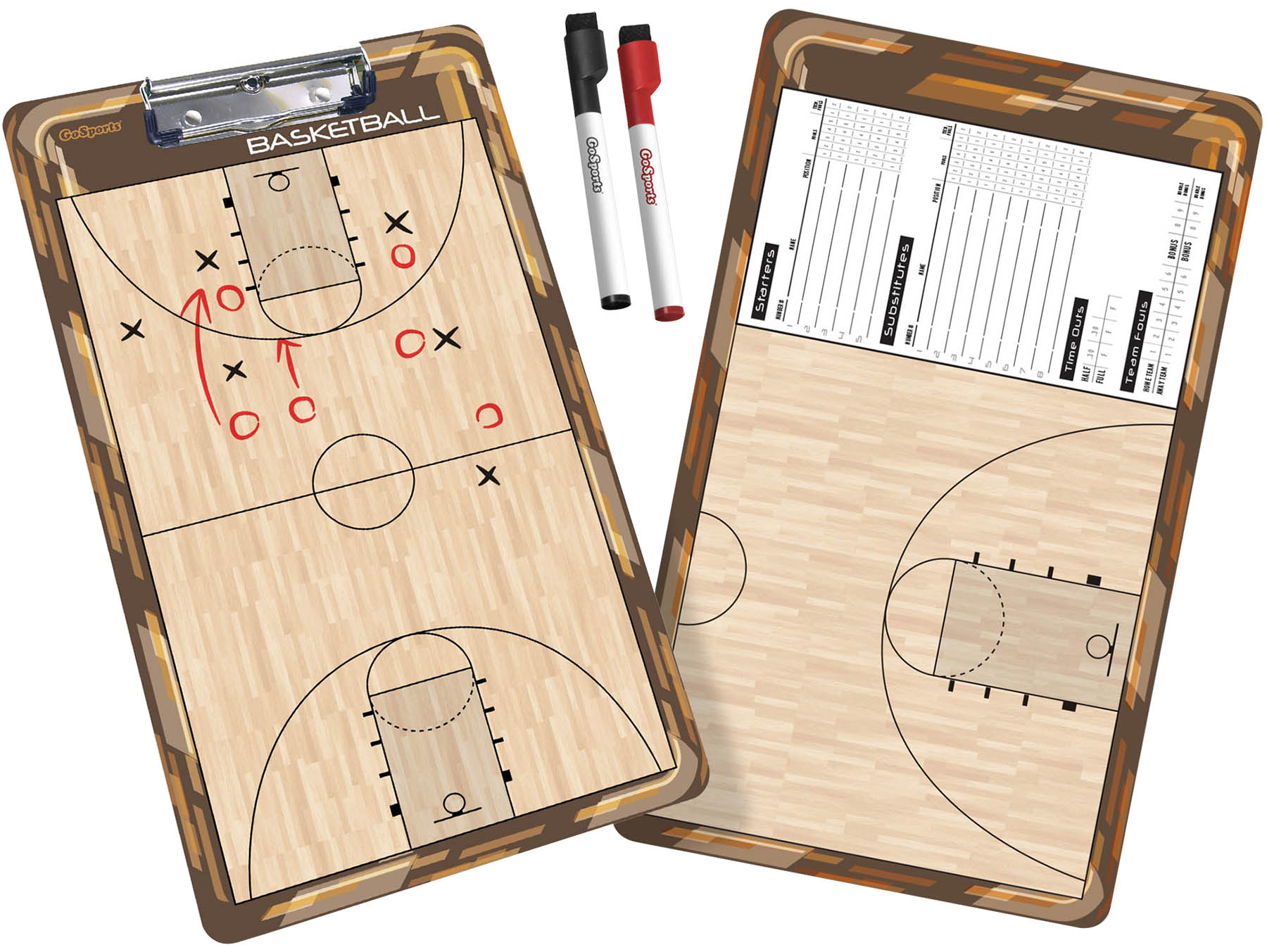 E145665 GoSports Basketball 2 Side Coaches Board CBBASK01