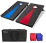 GoSports Dark Regulation Solid Wood Cornhole Set CH-02-WN-BLACKREDBLUE
