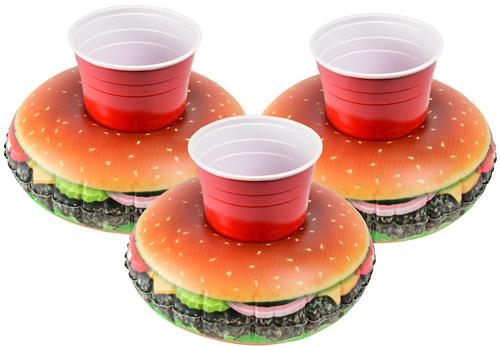 GoFloats Cheeseburger Floating Drink Holder 3 Pack