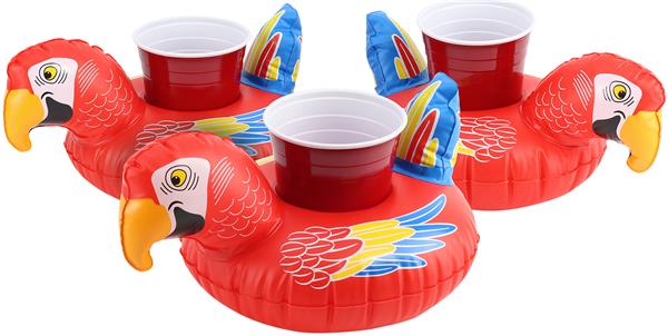 GoFloats Tropical Parrot Party Tube Inflatable Pool Float And Drink Holder Float 