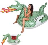 GoFloats Giant Inflatable Fire Dragon Pool Float