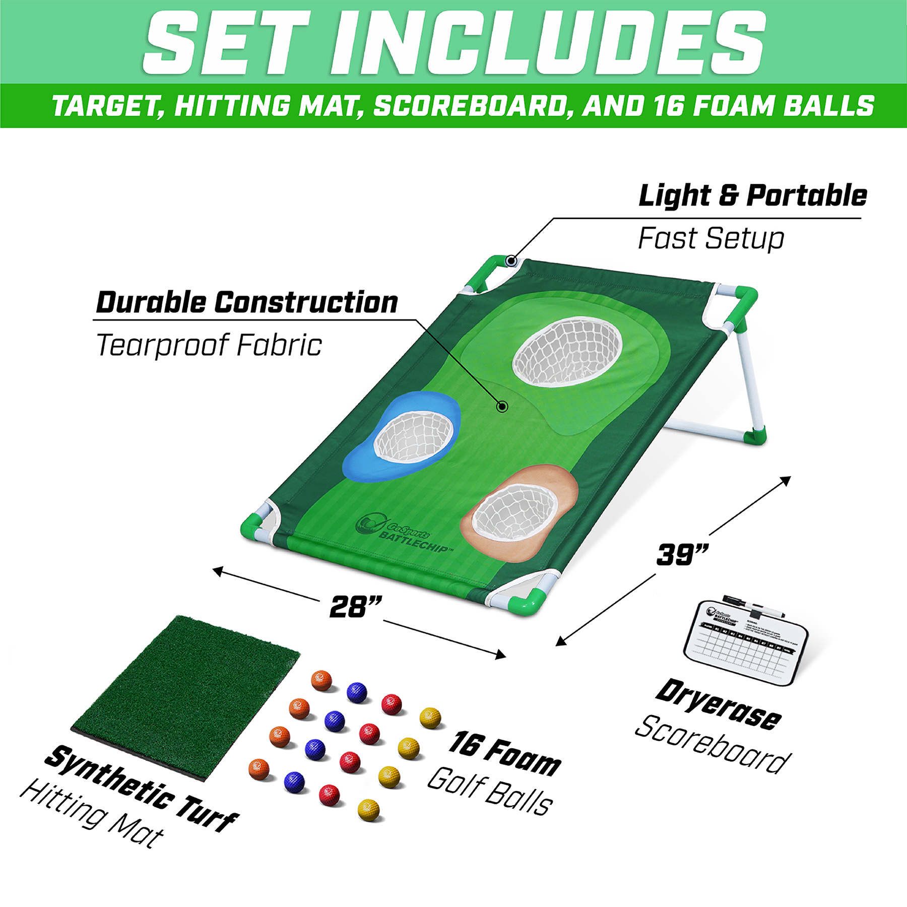 E145882 GoSports BattleChip Backyard Golf Cornhole Game