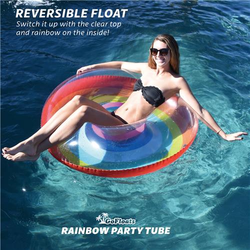 GoFloats Rainbow Pool Float Party Tube