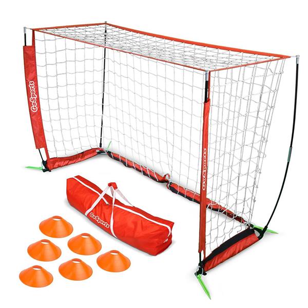 GoSports 6' ELITE Soccer Goal 6 Cones & Carry Bag SCCRGOAL026X4