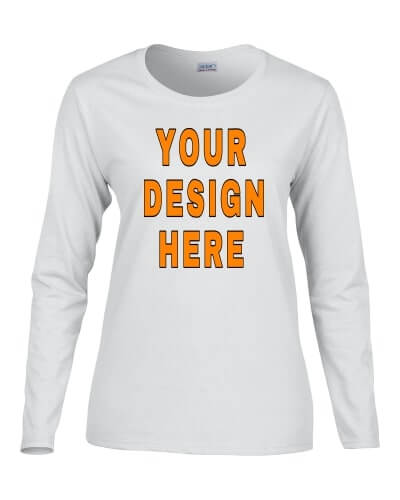 Custom Designed Ladies Long Sleeve T-Shirts. Free shipping.  Some exclusions apply.