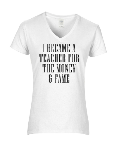 E146403 Epic Ladies Fame & Money V-Neck T-Shirts