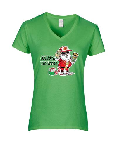 Epic Ladies Gangsta Wrapper V-Neck Graphic T-Shirts. Free shipping.  Some exclusions apply.